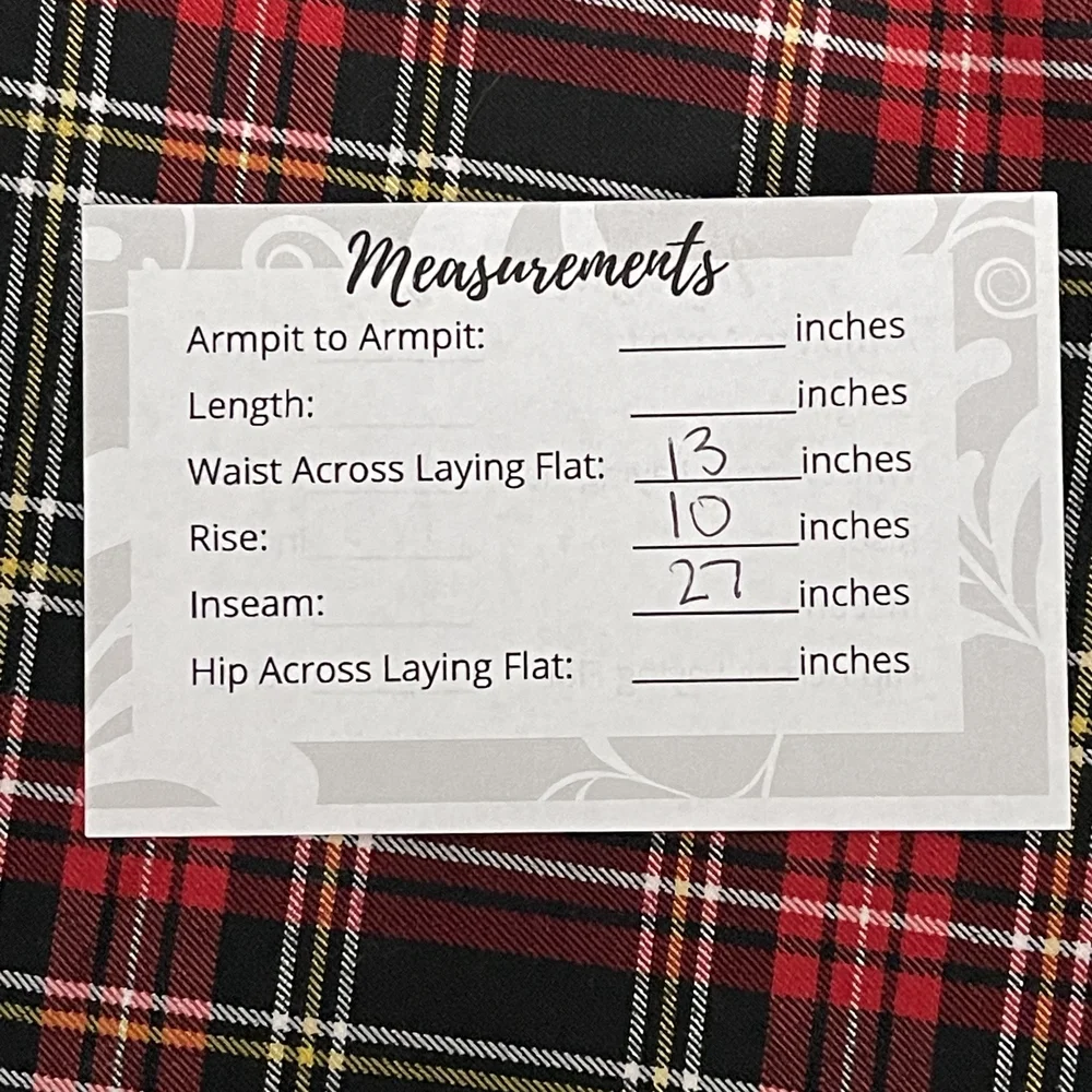 2/$30 ZARA Tartan Plaid Zip-up Skinny Pants Ring Pull Medium Red Black #7310 - Picture 15 of 16